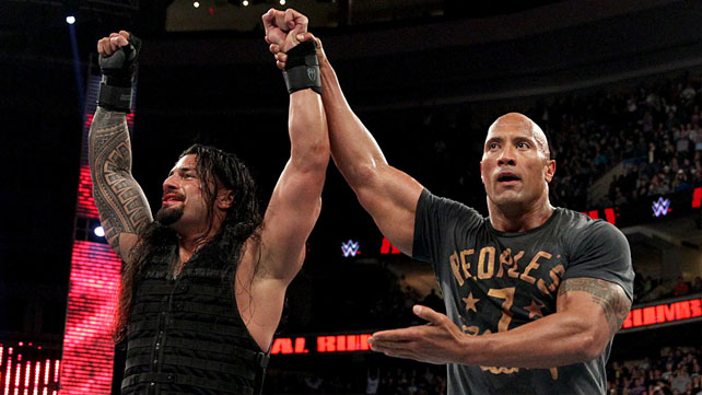 Reigns And The Rock At The Rumble